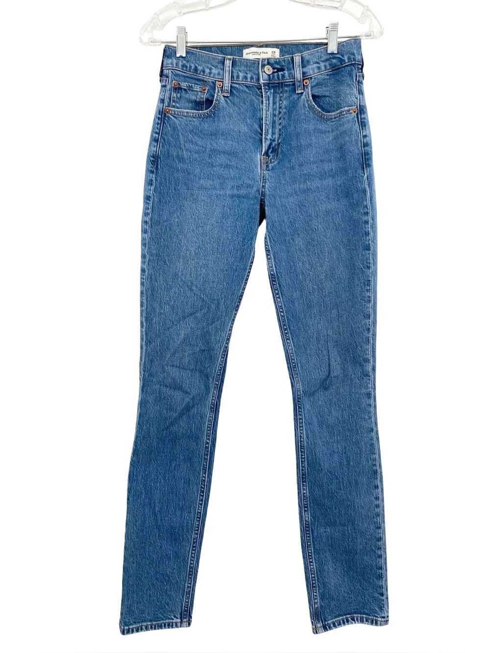 Abercrombie & Fitch High Rise Straight Leg Jeans Size 24 Long